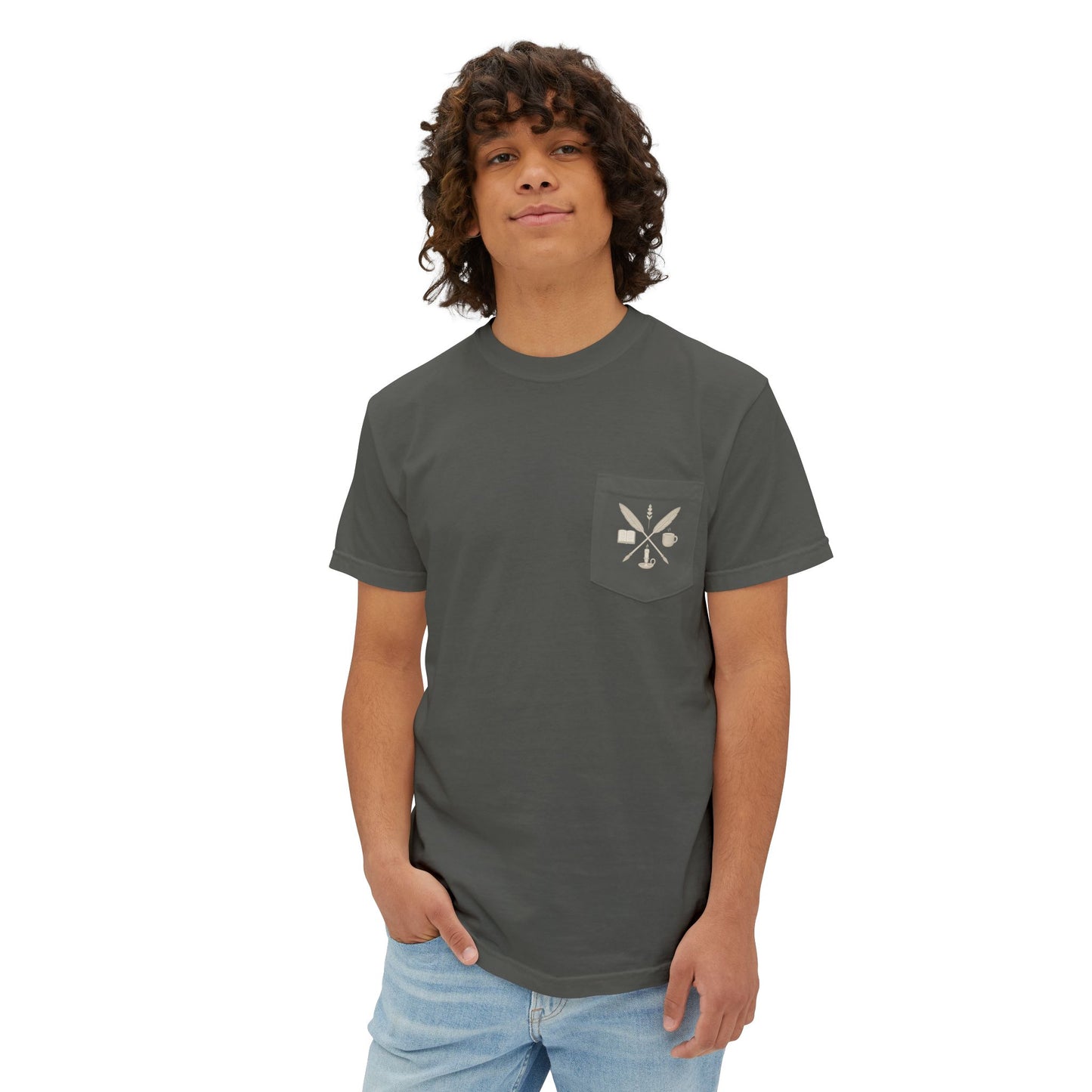 The EverWritten Pocket Tee – Wear the Crest. Carry the Story.