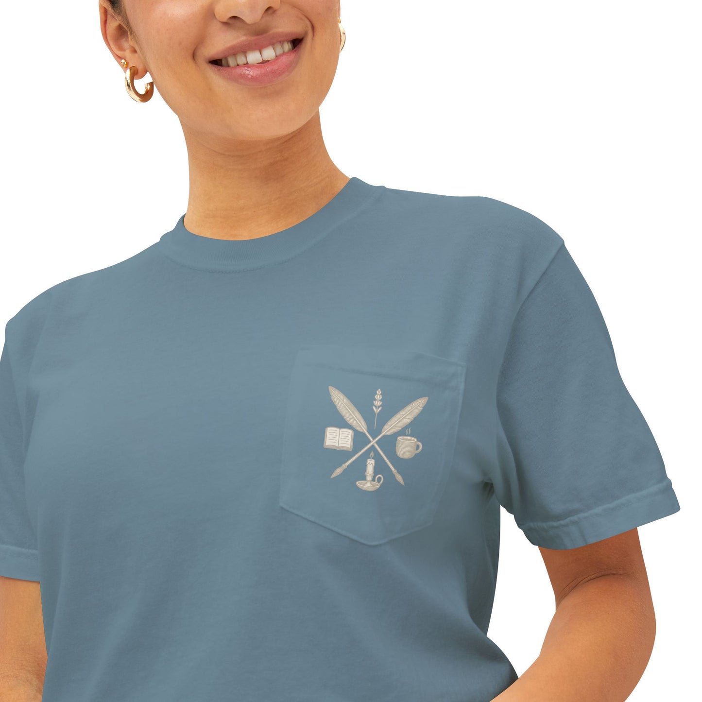 The EverWritten Pocket Tee – Wear the Crest. Carry the Story.