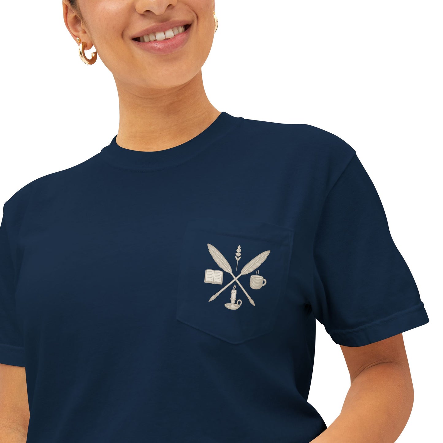 The EverWritten Pocket Tee – Wear the Crest. Carry the Story.