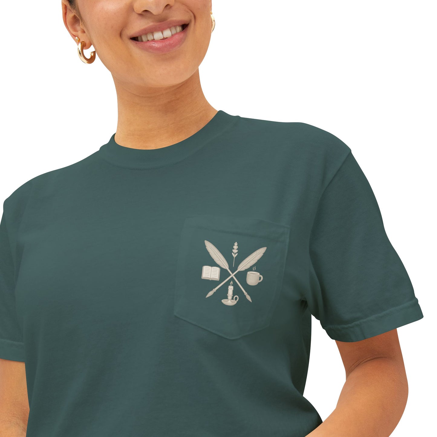 The EverWritten Pocket Tee – Wear the Crest. Carry the Story.