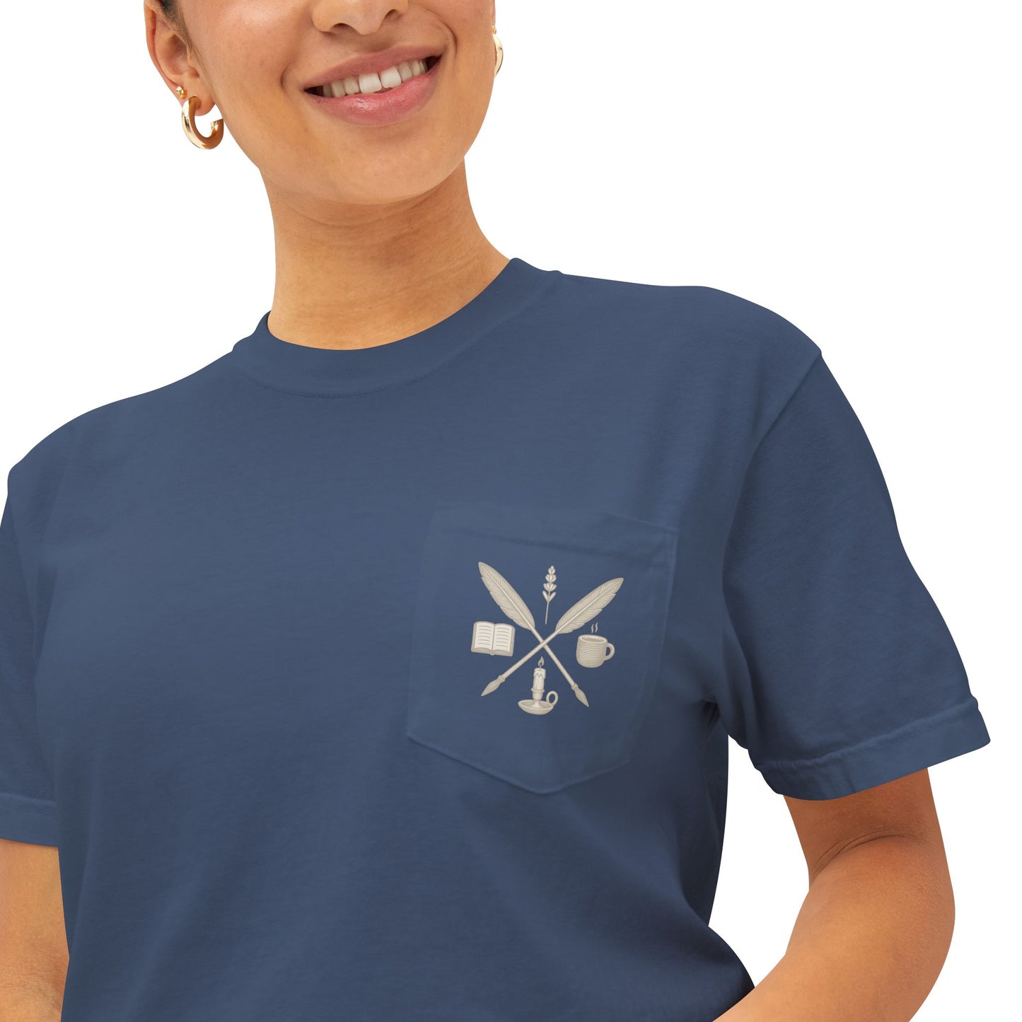 The EverWritten Pocket Tee – Wear the Crest. Carry the Story.