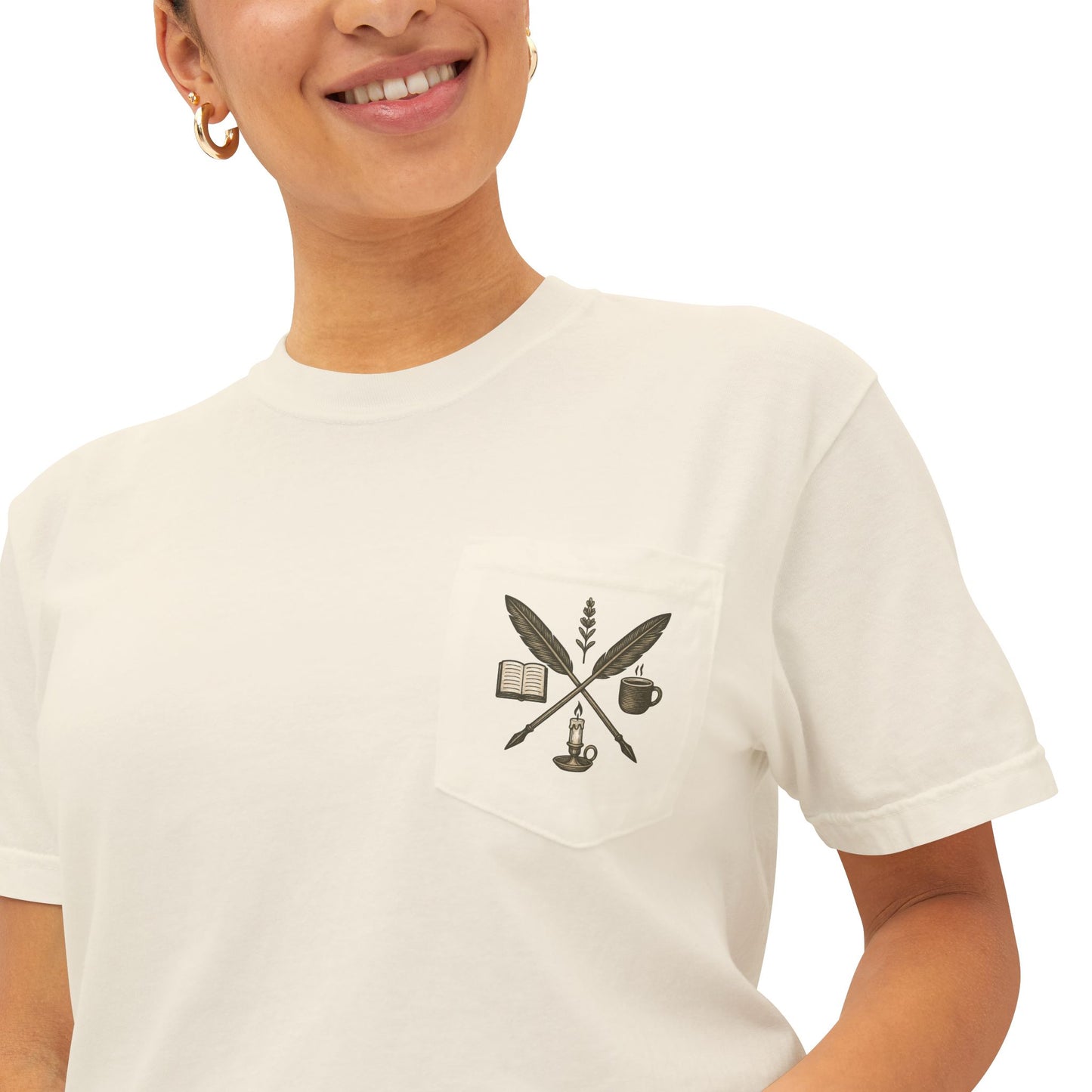 The EverWritten Pocket Tee – Wear the Crest. Carry the Story.